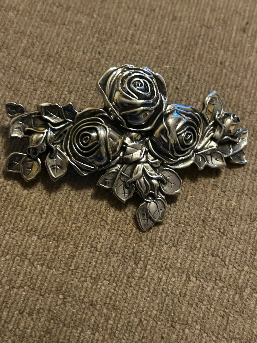 Silver Gray Roses Silver Color Hair Clip Pin New Girls Event Style